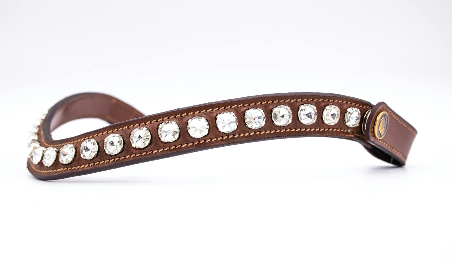 Stirnriemen-Noble-White-Cognac